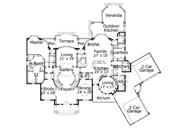 Traditional Floor Plan - Main Floor Plan #411-134