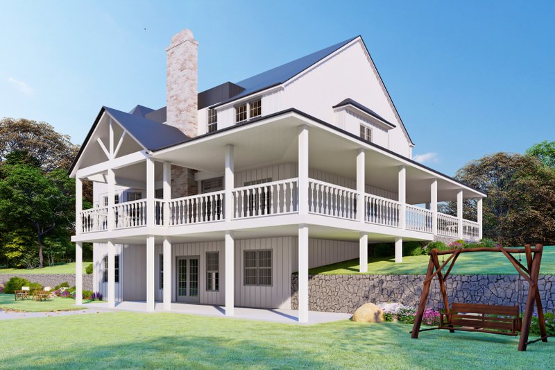 Architectural House Design - Exterior - Rear Elevation 2 for Farmhouse House Plan #54-378 - 5 bed, 4 bath
