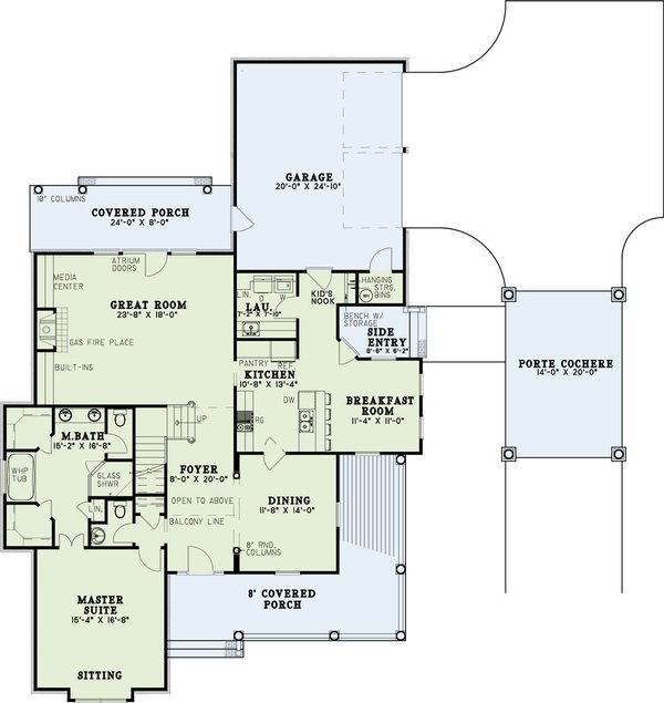 Southern Floor Plan - Main Floor Plan #17-2191
