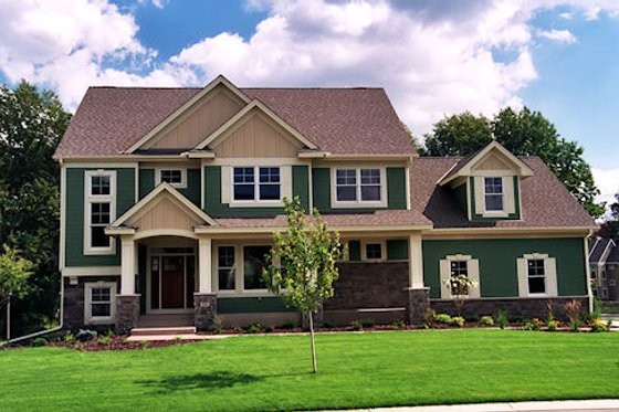 Exterior - Front Elevation for Traditional House Plan #51-318 - 4 bed, 3.5 bath