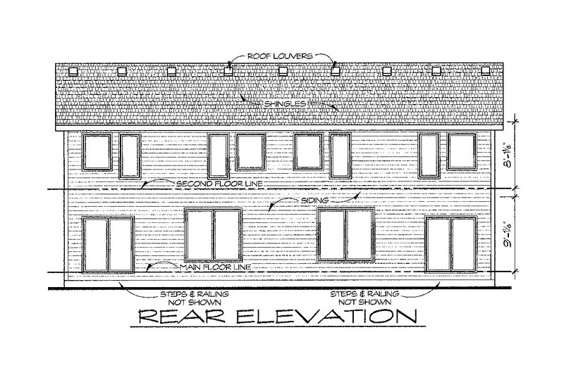 Dream House Plan - Exterior - Rear Elevation for Traditional House Plan #20-2110 - 3 bed, 2.5 bath