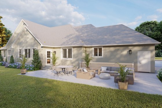 Exterior - Rear Elevation for Ranch House Plan #1060-26 - 5 bed, 3.5 bath