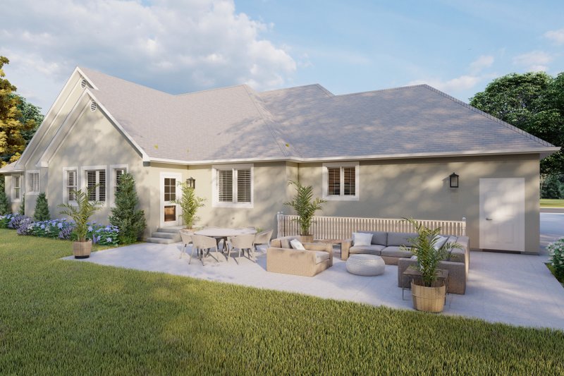 Dream House Plan - Exterior - Rear Elevation for Ranch House Plan #1060-26 - 5 bed, 3.5 bath
