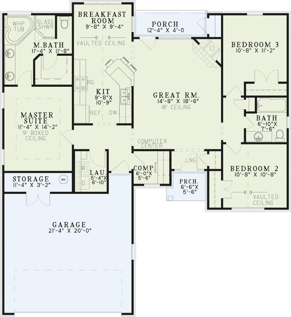 House Blueprint - Traditional Floor Plan - Main Floor Plan #17-3452