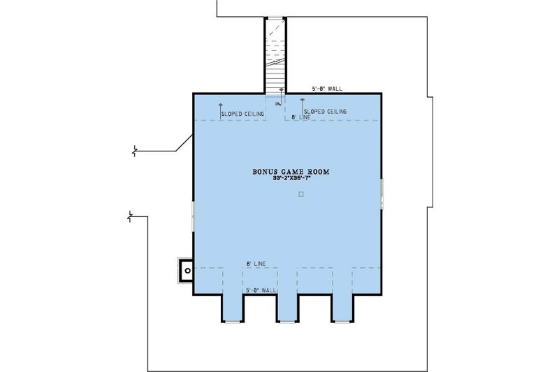 House Blueprint - Floor Plan - Upper Floor for Farmhouse House Plan #923-477 - 3 bed, 2 bath