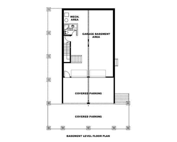 Architectural House Design - Craftsman Floor Plan - Lower Floor Plan #117-1069