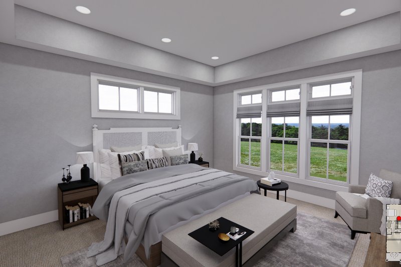 House Blueprint - Interior - Master Bedroom 1 for Farmhouse House Plan #51-1238 - 2 bed, 2.5 bath