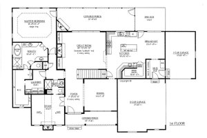 Floor Plan - Main Floor for Craftsman House Plan #437-64 - 4 bed, 4 bath