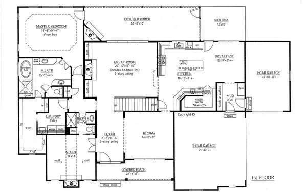 Dream House Plan - Craftsman Floor Plan - Main Floor Plan #437-64