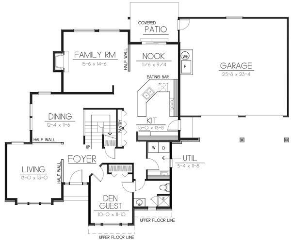 Traditional Floor Plan - Main Floor Plan #100-432
