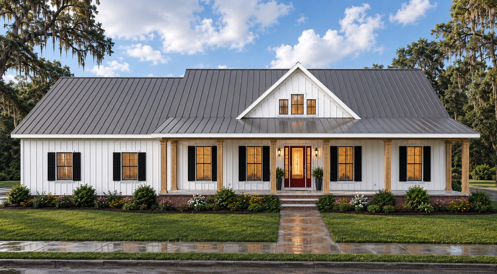 Exterior - Front Elevation 2 for Farmhouse House Plan #44-316 - 4 bed, 3 bath