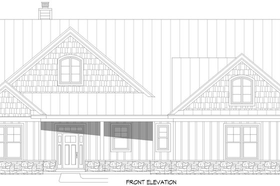 Exterior - Front Elevation 3 for Country House Plan #932-1015 - 3 bed, 2 bath
