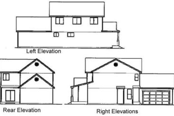 Exterior - Rear Elevation for Country House Plan #78-150 - 4 bed, 2.5 bath
