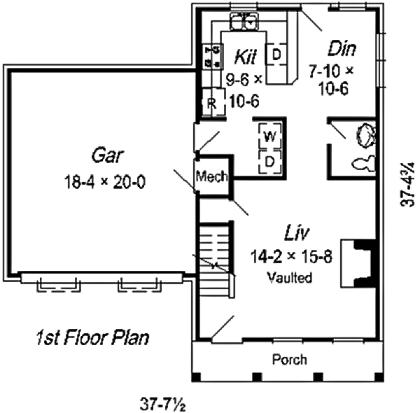Traditional Floor Plan - Main Floor Plan #329-184