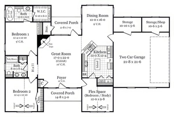 Country Floor Plan - Main Floor Plan #21-578