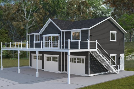 Exterior - Front Elevation 3 for Farmhouse House Plan #1060-350 - 2 bed, 1 bath