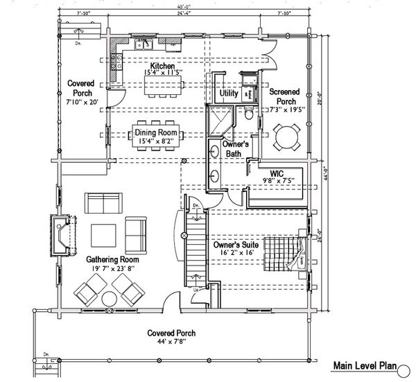 Log Floor Plan - Main Floor Plan #451-5