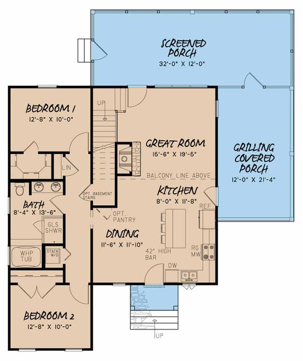 Craftsman Floor Plan - Main Floor Plan #17-3370