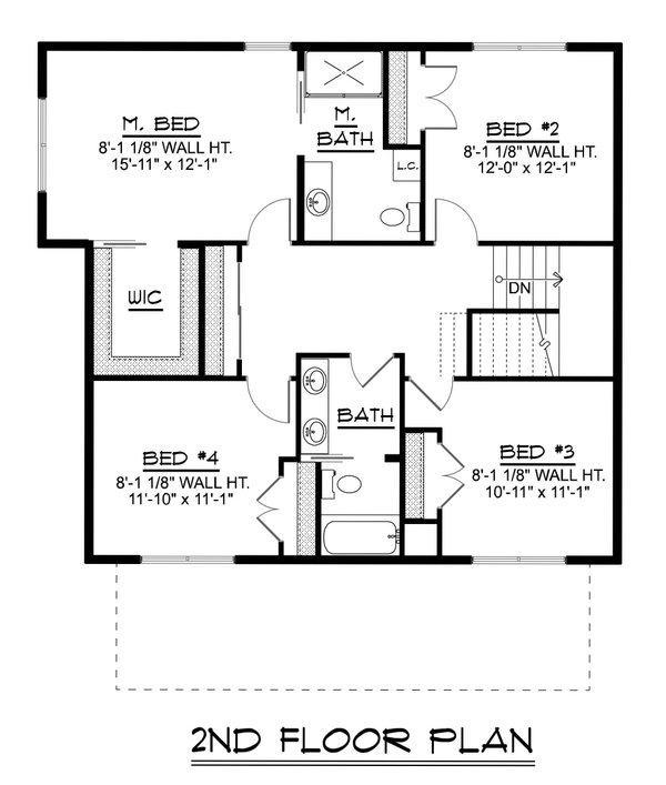 House Blueprint - Farmhouse Floor Plan - Upper Floor Plan #1064-411