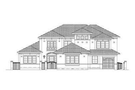 Exterior - Front Elevation for European House Plan #411-837 - 5 bed, 4.5 bath