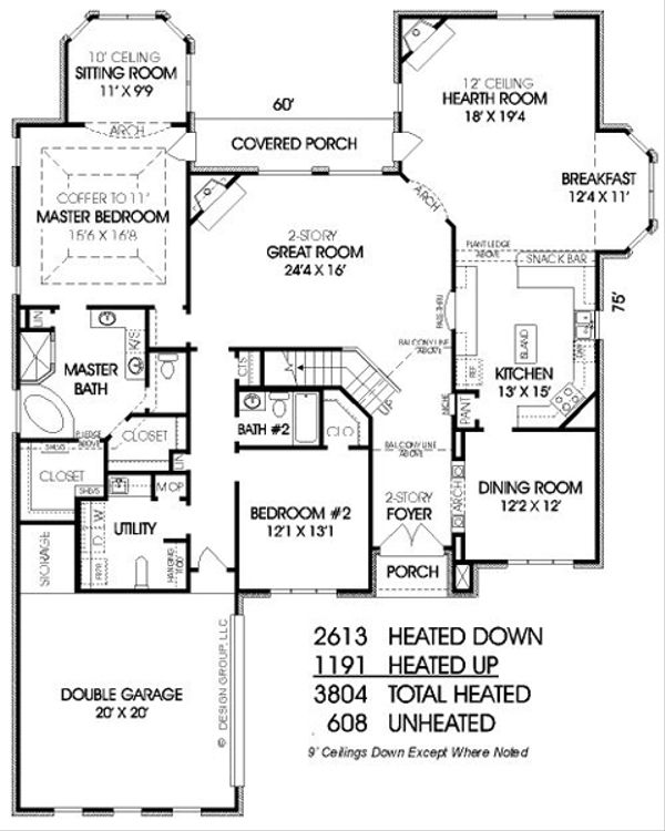 European Floor Plan - Main Floor Plan #424-268