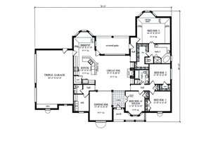 Floor Plan - Main Floor for European House Plan #42-384 - 4 bed, 2.5 bath