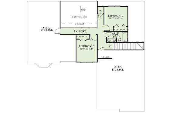 Floor Plan - Upper Floor for European House Plan #17-2495 - 3 bed, 2.5 bath