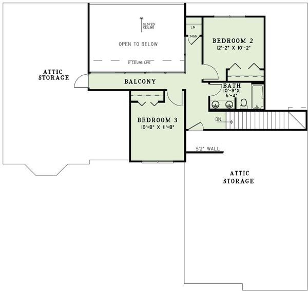 Architectural House Design - European Floor Plan - Upper Floor Plan #17-2495