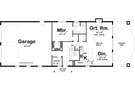 Floor Plan - Main Floor for Barndominium House Plan #455-260 - 3 bed, 2.5 bath