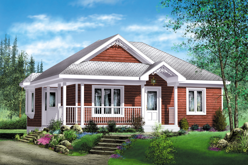 Cottage Style House Plan - 2 Beds 1 Baths 894 Sq/Ft Plan #25-4126