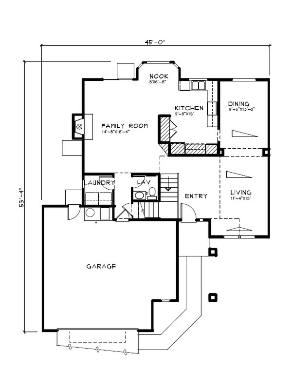 Country Floor Plan - Lower Floor Plan #515-67