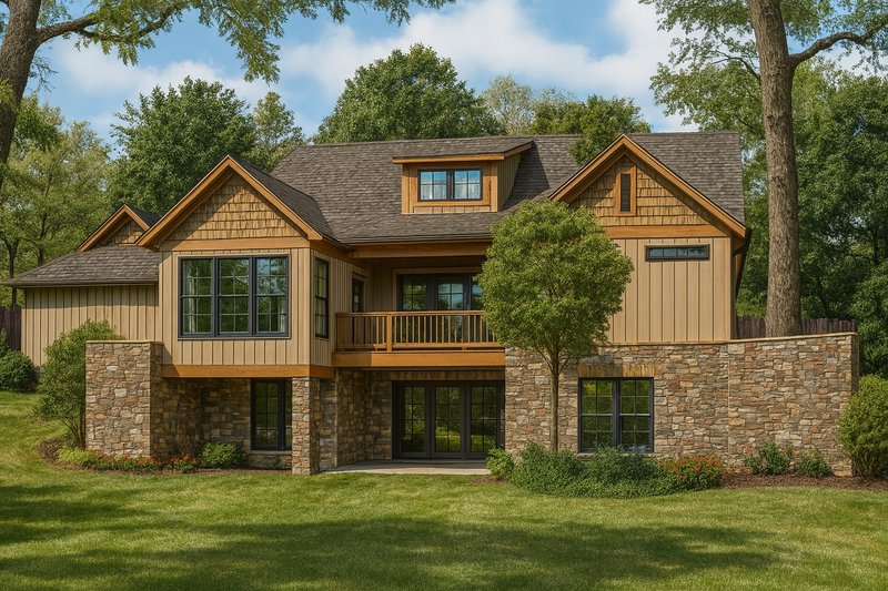 Architectural House Design - Exterior - Front Elevation 3 for Craftsman House Plan #17-2475 - 4 bed, 4 bath