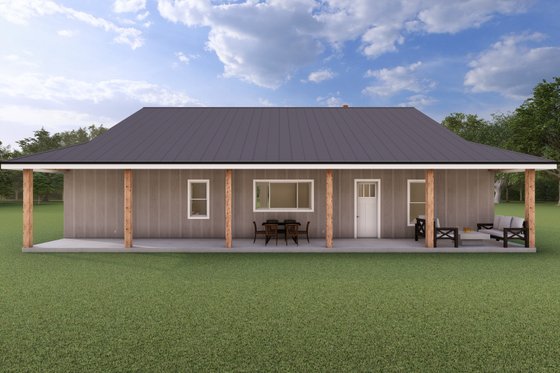 Exterior - Rear Elevation for Farmhouse House Plan #1127-22 - 3 bed, 2 bath