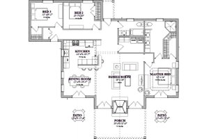 Floor Plan - Main Floor for Craftsman House Plan #63-359 - 3 bed, 2 bath
