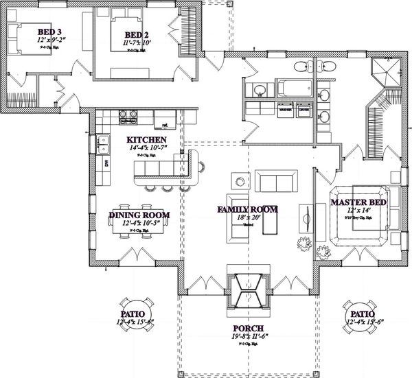 Craftsman Floor Plan - Main Floor Plan #63-359
