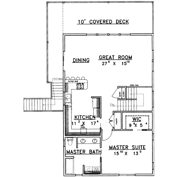 Dream House Plan - Floor Plan - Main Floor for Traditional House Plan #117-347 - 3 bed, 2 bath