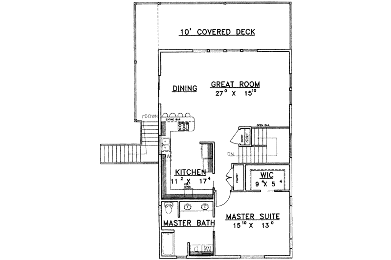 Dream House Plan - Floor Plan - Main Floor for Traditional House Plan #117-347 - 3 bed, 2 bath