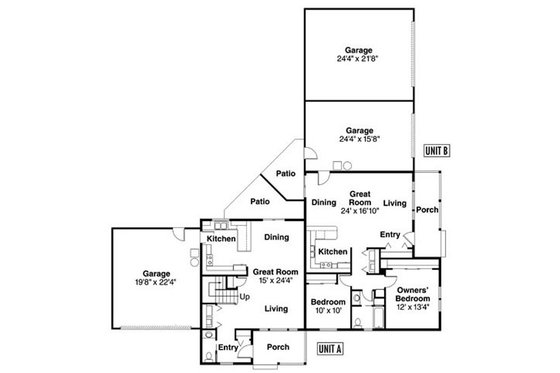 Floor Plan - Main Floor for Contemporary House Plan #124-804 - 5 bed, 3.5 bath