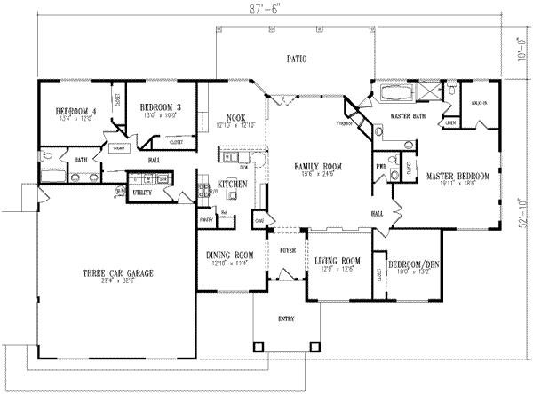 Home Plan - Adobe / Southwestern Floor Plan - Main Floor Plan #1-684