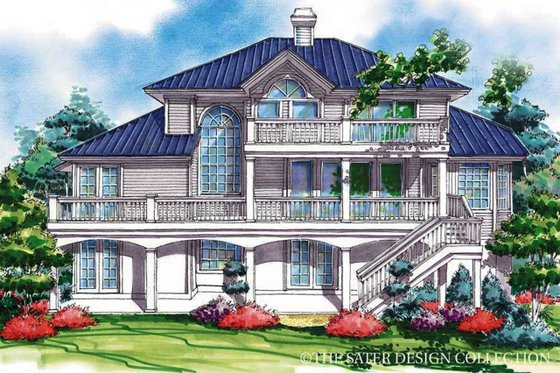 Exterior - Rear Elevation for Mediterranean House Plan #930-78 - 3 bed, 2.5 bath