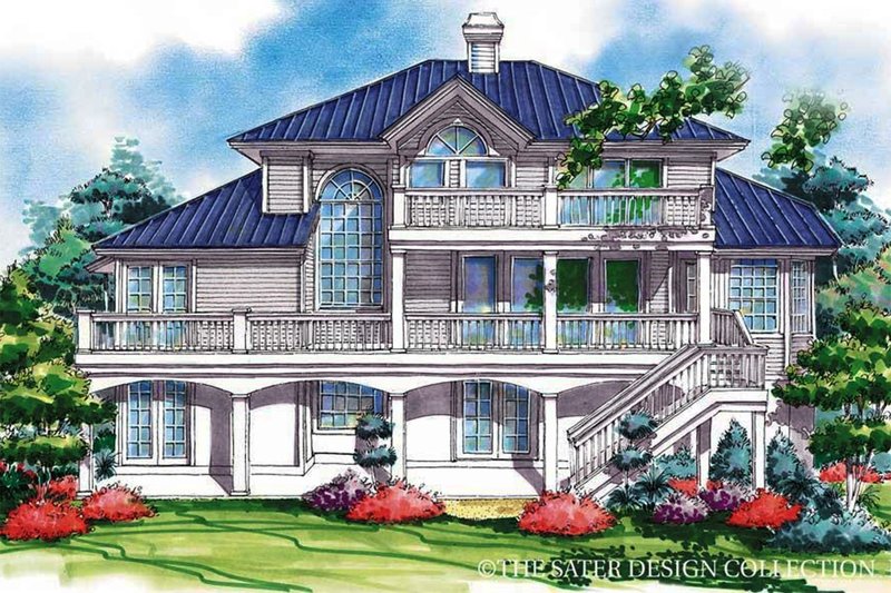 Architectural House Design - Exterior - Rear Elevation for Mediterranean House Plan #930-78 - 3 bed, 2.5 bath