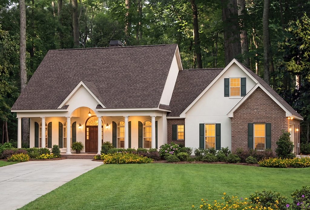 Exterior - Front Elevation 2 for Southern House Plan #406-9618 - 3 bed, 3.5 bath