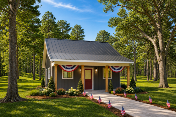Exterior - Front Elevation for Cottage House Plan #44-301 - 1 bed, 1 bath