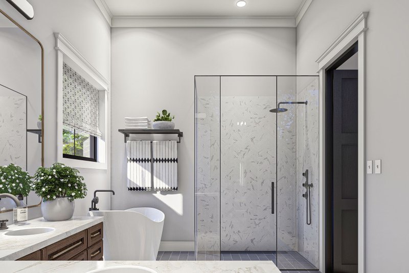 Dream House Plan - Interior - Master Bathroom 1 for Barndominium House Plan #455-552 - 1 bed, 1.5 bath