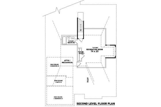 Floor Plan - Upper Floor for European House Plan #81-1221 - 3 bed, 2 bath