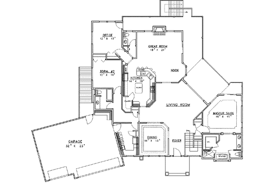 Floor Plan - Main Floor for Traditional House Plan #117-221 - 6 bed, 5 bath