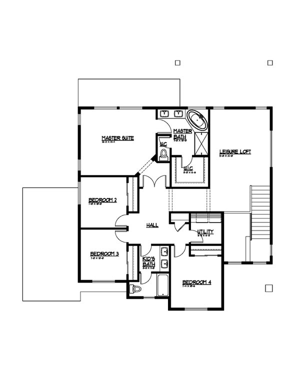 Farmhouse Floor Plan - Upper Floor Plan #569-52
