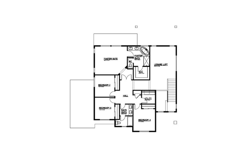 House Blueprint - Floor Plan - Upper Floor for Farmhouse House Plan #569-52 - 5 bed, 3 bath