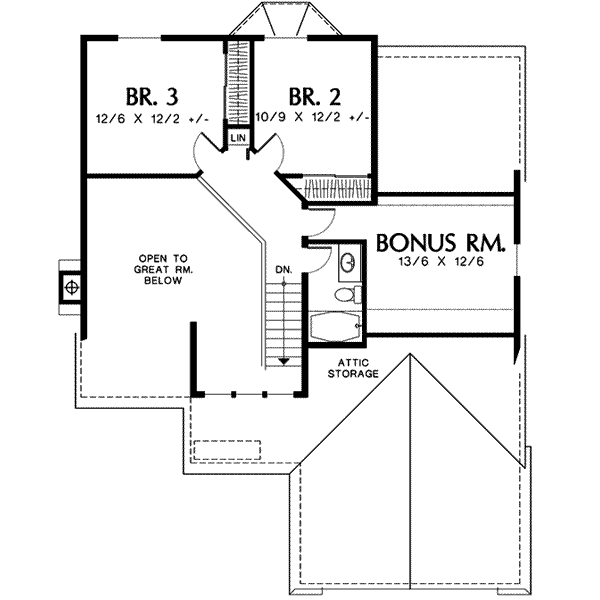 Dream House Plan - Craftsman Floor Plan - Upper Floor Plan #48-112