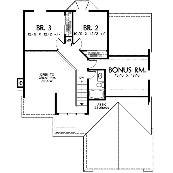 Craftsman Floor Plan - Upper Floor Plan #48-112